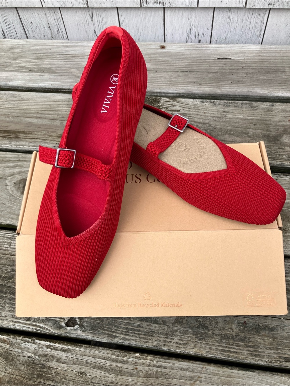 NEW Vivaia Margot Mary Jane Ruby Red EU;2/US 10-10.5